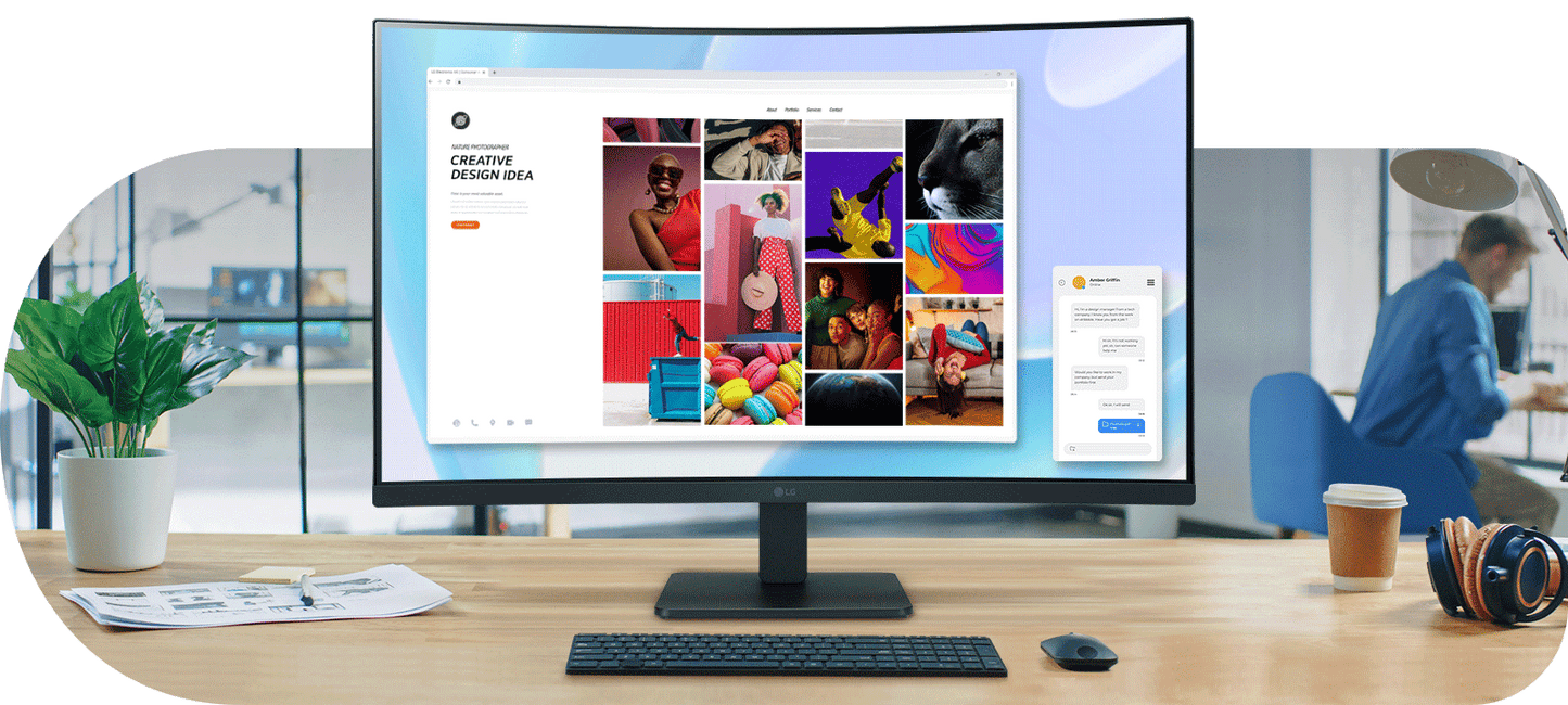 LG MONITOR 32" Curvo IPS Full HD 32MR50C-B HDMI 100Hz